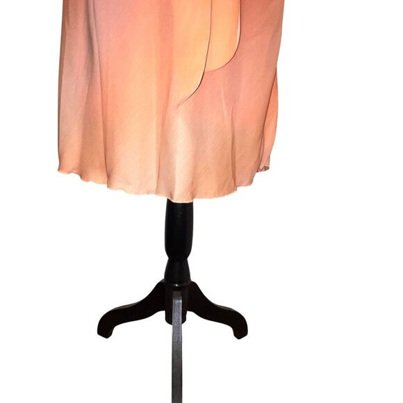 9 by ninety women size XL peach chiffon Deep V gypsy goth flowing midi dress NEW - Picture 9 of 10